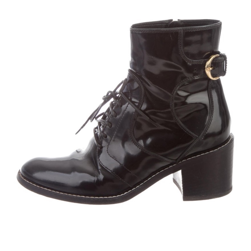 LOUIS VUITTON Patent Leather toe boots 5.5